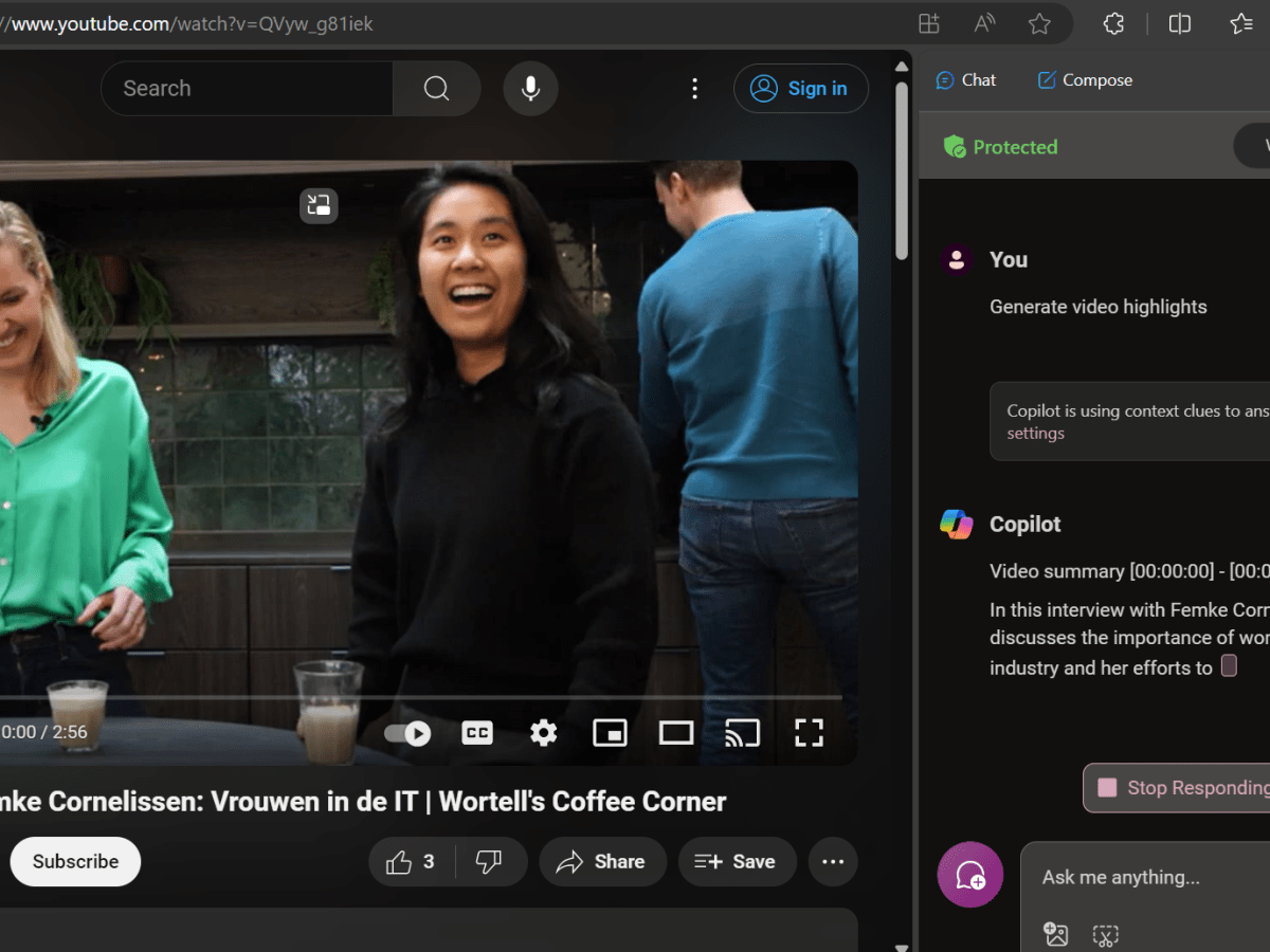 Analyseren van video’s met Microsoft 365 Copilot op YouTube